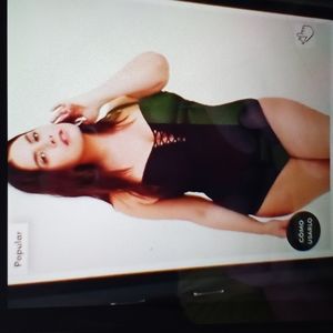 New black lattice one piece swimsuit